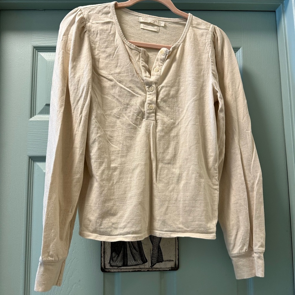 Christy Dawn Cream Long Sleeve Top